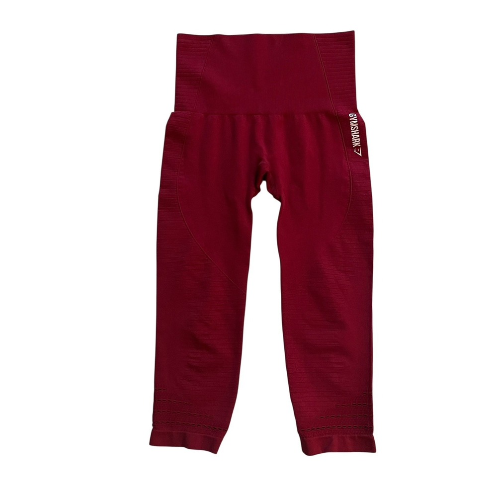 Gymshark Women's‎ Size S DRY Pink Raspberry Leggings Crop Capri Workout Contour